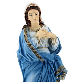 Blessed Mother Mary statue painted reconstituted marble 30 cm OUTDOORS