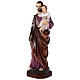Saint Joseph and Child statue in painted reconstituted marble 100 cm OUTDOORS s3