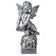 Angel with rose, synthetic marble of Carrara, silver coloured, 50 cm s1