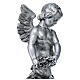 Angel with rose, synthetic marble of Carrara, silver coloured, 50 cm s5