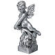 Angelito con rosa mármol sintético de Carrara plateado 50 cm s3