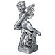Angel with rose in synthetic Carrara marble silvered 50 cm s3