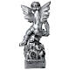 Angel with rose in synthetic Carrara marble silvered 50 cm s8