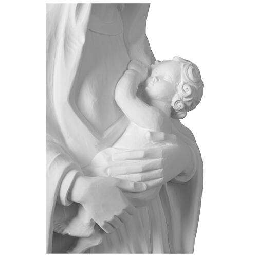 Statue of the Virgin with Child in white synthetic marble, 40 in 6