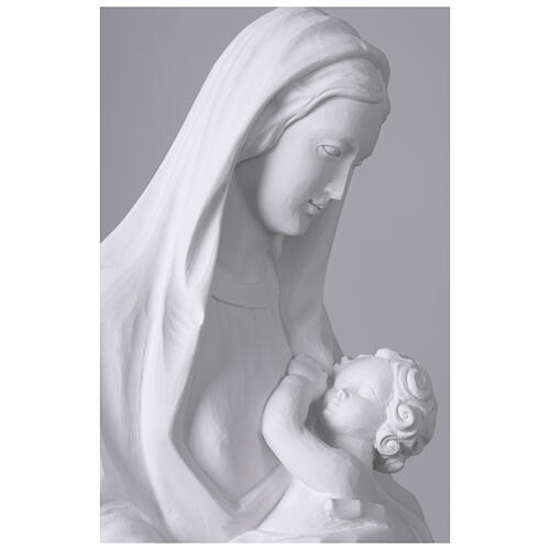 Statua Madonna con bambino in marmo sintetico bianco 100 cm 2