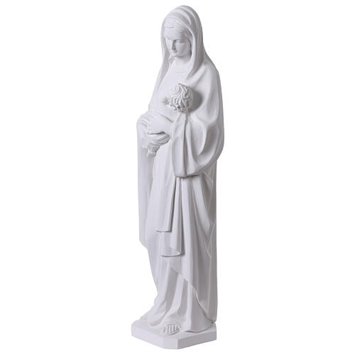 Statua Madonna con bambino in marmo sintetico bianco 100 cm 5