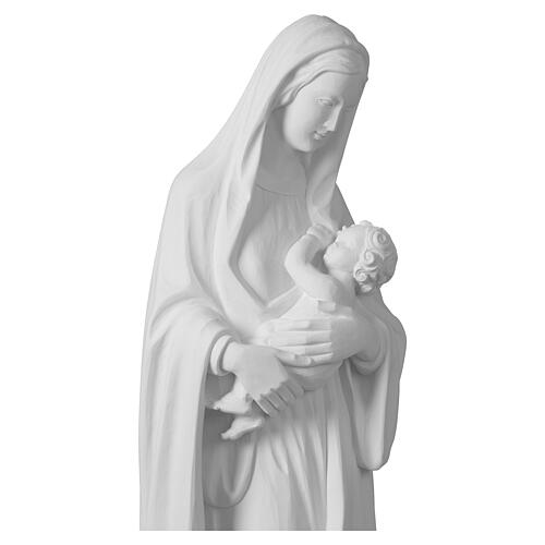 Virgin Mary with Child Statue in White Synthetic Marble, 100 cm 9
