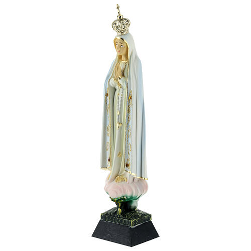 Estatua Virgen de Fátima resina 22 cm. 2