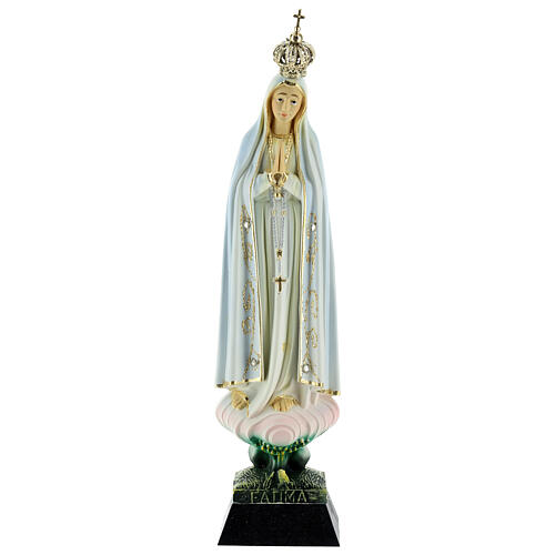 Statua Madonna di Fatima resina strass 22 cm 3