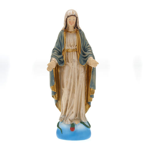 Estatua Virgen Milagrosa resina colorada 20 cm. 1