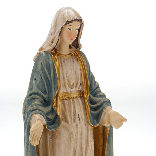 Statue Vierge Miraculeuse résine colorée 20 cm 2