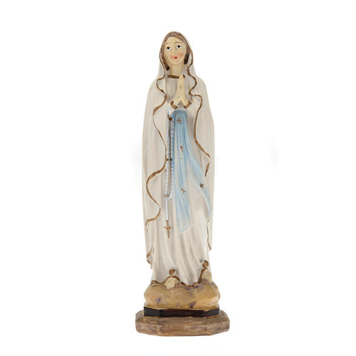 Estatua Nuestra Señora de Lourdes resina colorada 20 cm. 1
