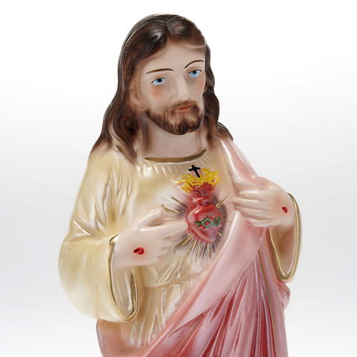 Sacred Heart of Jesus, statue in pearlized plaster, 30 cm 2