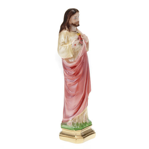 Sacred Heart of Jesus, statue in pearlized plaster, 30 cm 4