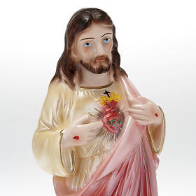 Estatua Sagrado Corazón de Jesús yeso nacarado 30 cm.