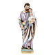Saint Joseph and Jesus infant in pearlized plaster, 30 cm s1