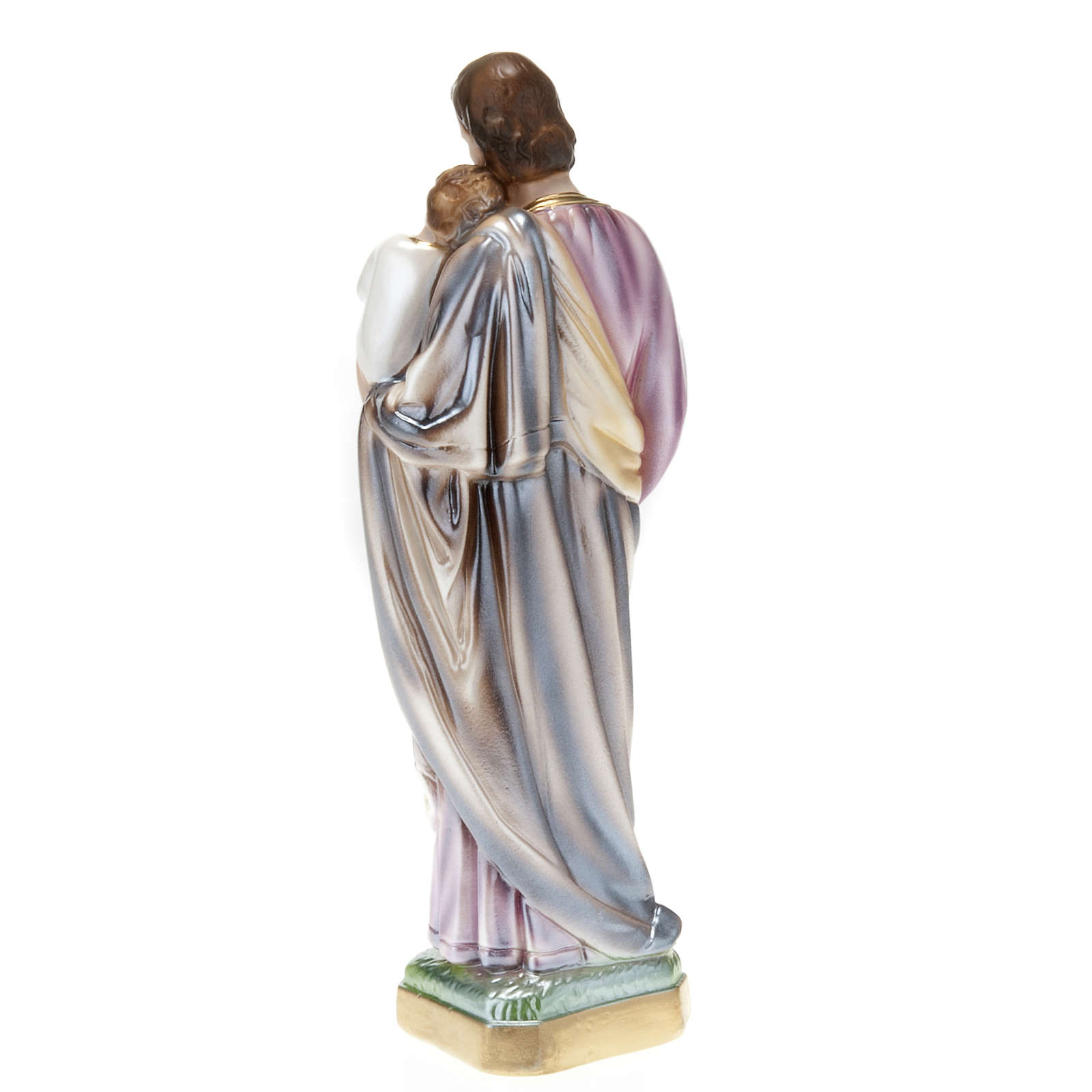 Estatua San José De Nazaret Con Niño Yeso Nacarado 30 Cm Venta Online En Holyart 