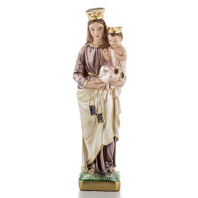 Statue Notre Dame du Mont-Carmel plâtre perlé 30 cm