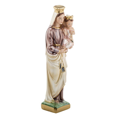 Statue Notre Dame du Mont-Carmel plâtre perlé 30 cm 2