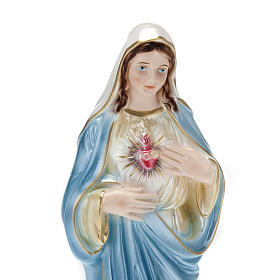 Estatua Inmaculado Corazón de María yeso nacarado 30 cm.