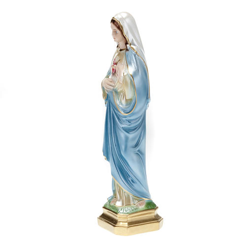 Statue Sacré coeur de Marie plâtre perlé 30 4
