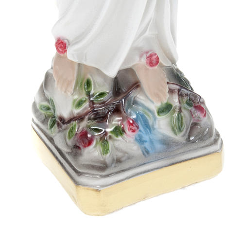 Estatua Nuestra Señora de Lourdes yeso nacarado 30 cm. 3