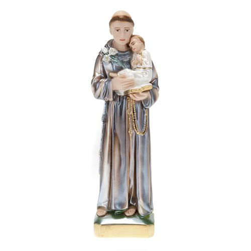 Estatua San Antonio con niño yeso nacarado 30 cm. 1