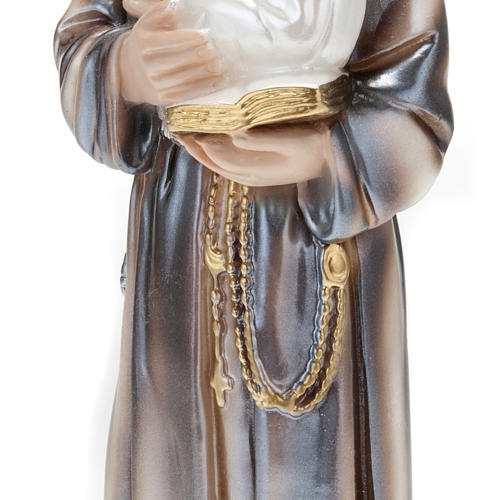 Estatua San Antonio con niño yeso nacarado 30 cm. 3