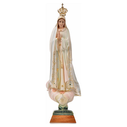 Statue Notre Dame de Fatima avec colombe peinte 45 cm 5