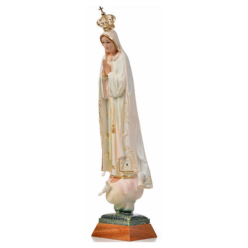 Nossa Senhora de Fátima com pombas pintada 45 cm 6