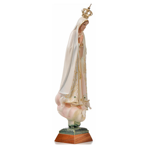 Nossa Senhora de Fátima com pombas pintada 45 cm 8
