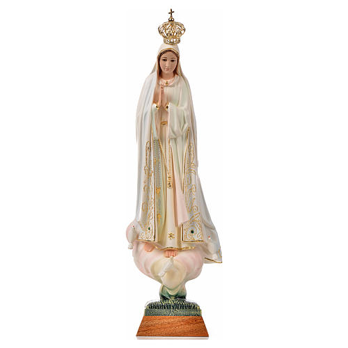 Nossa Senhora de Fátima com pombas pintada 45 cm 1