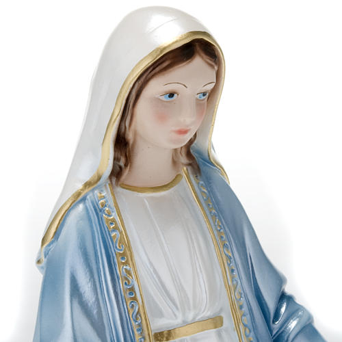 Estatua Virgen Milagrosa yeso nacarado 30 cm. 2