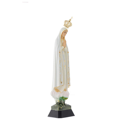 Estatua Nuestra Señora de Fatima corona ojos cristal 35 cm. 2