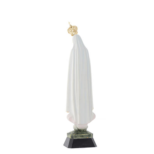 Estatua Nuestra Señora de Fatima corona ojos cristal 35 cm. 3