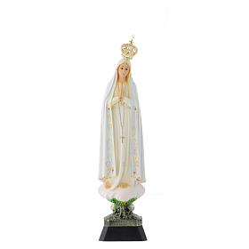 Statue Notre Dame de Fatima couronne yeux cristal 35 cm