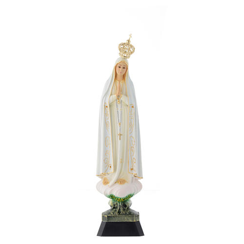 Statua Madonna Fatima corona occhi cristallo 35 cm 1
