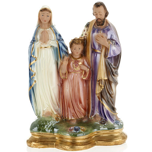 Statua Sacra Famiglia 30 cm gesso madreperlato 1