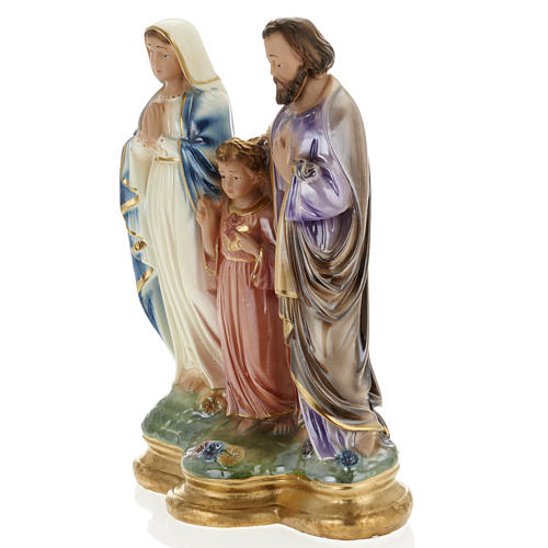 Statua Sacra Famiglia 30 cm gesso madreperlato 3