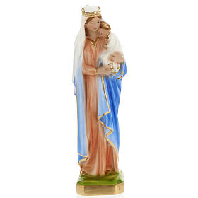 Blessed Mary with baby Jesus statue in plaster, 30 cm