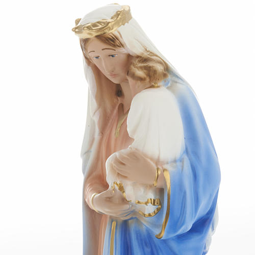 Blessed Mary with baby Jesus statue in plaster, 30 cm 3