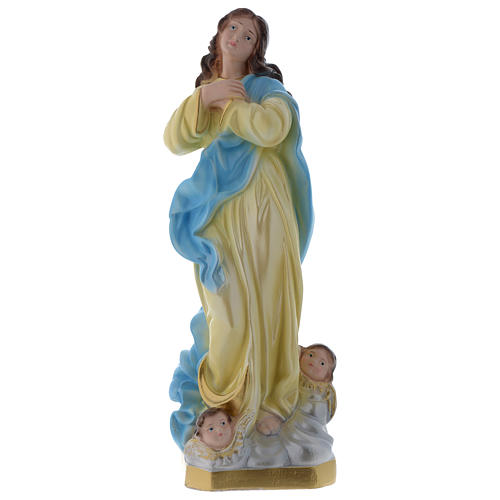 Heiligenfigur, Maria Immaculata von Murillo, Gips 30 cm 1