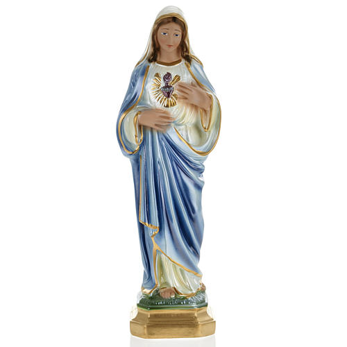 Sacred Heart of Mary statue in plaster, 30 cm 1