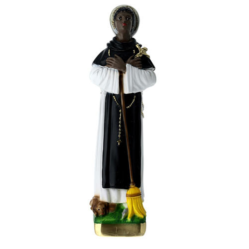 Statue Heiliger Martin von Porres, Gips 30 cm 1