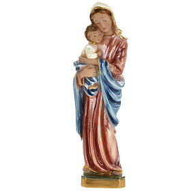 Virgin Mary and baby Jesus statue in plaster, 30 cm