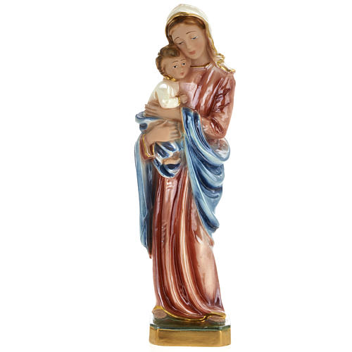 Statue Vierge à l'enfant plâtre 30 cm 1