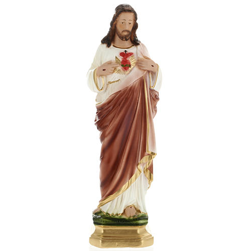 Statue Sacré Coeur de Jésus plâtre 30 cm 1