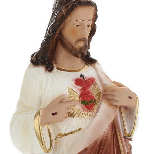 Holy heart of Jesus statue in plaster, 30 cm 2