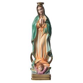 Statue Madonna von Guadalupe perlmutterfarbener Gips 30 cm