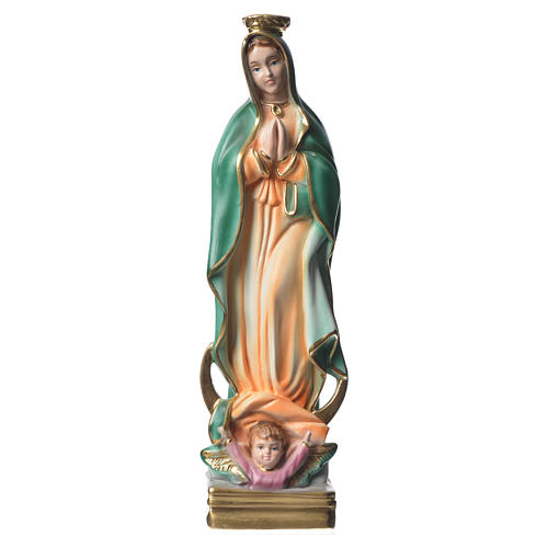 Statue Madonna von Guadalupe perlmutterfarbener Gips 30 cm 4